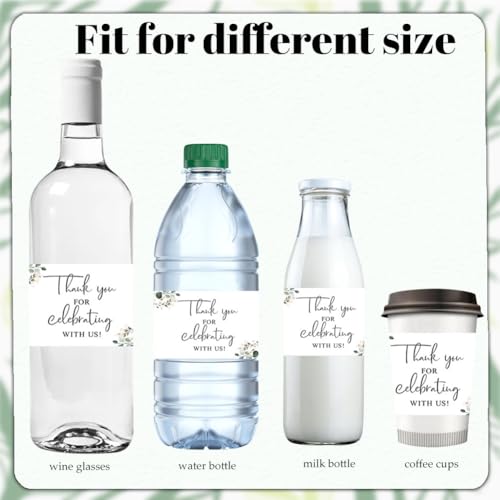 100 Wedding Water Bottle Labels with Floral Design