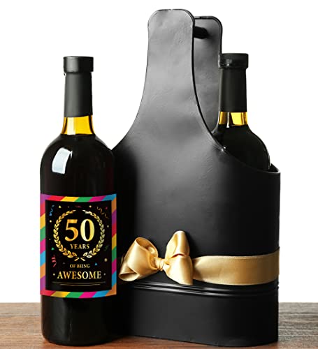50th Birthday Wine Bottle Labels - Set of 6