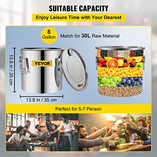 8 Gallon Stainless Steel Alcohol Distiller Kit