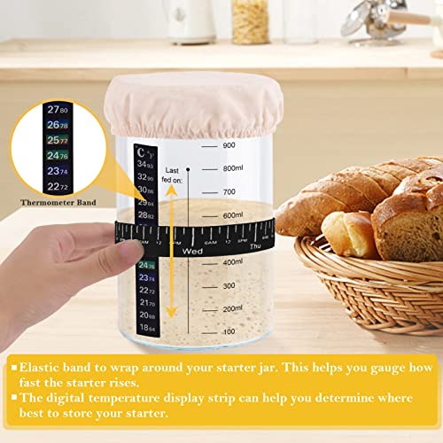 Tyniaide 1000ml Sourdough Starter Jar Set