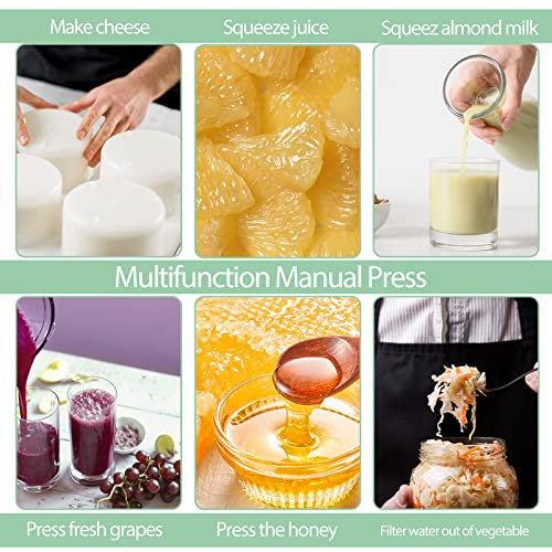 EJWOX Stainless Steel Manual Wine Press 0.53 Gal