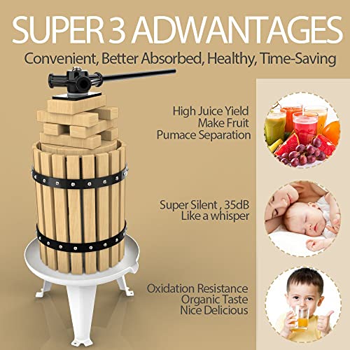 Wooden 1.6 Gallon Apple Cider Press