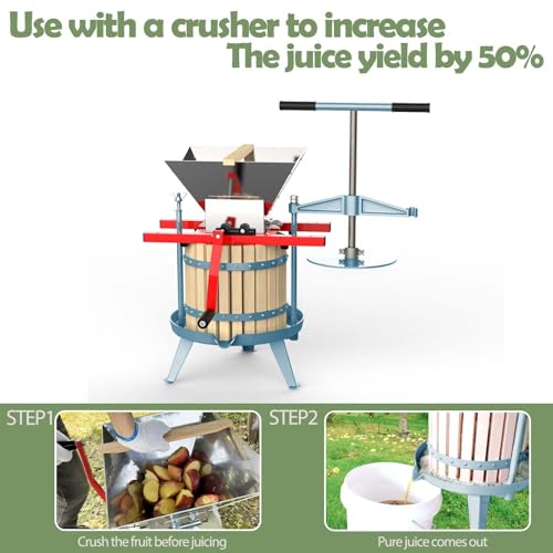 Heavy-Duty Wooden Fruit and Cider Press