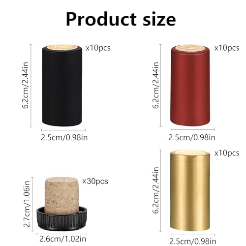 60pcs Wine Bottle Sealer Set with Corks