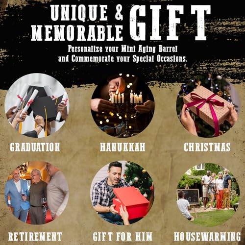 Custom Engraved Oak Aging Barrel for Spirits