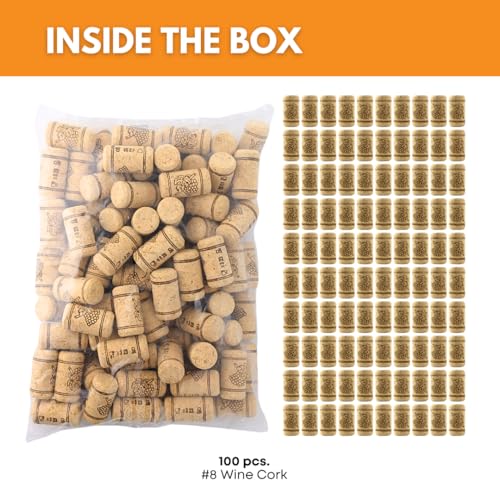 100 Pack of 8" Straight Corks