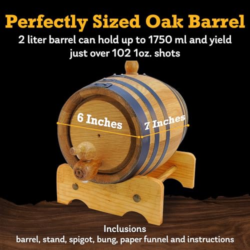 2L Premium Oak Barrels for Aging Whiskey & Wine