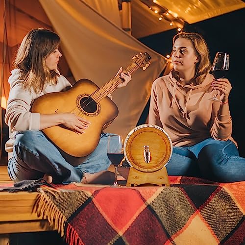 2L Oak Barrel with Stand for Home Decor