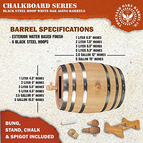 Mini Oak Barrel Dispenser with Chalkboard Front