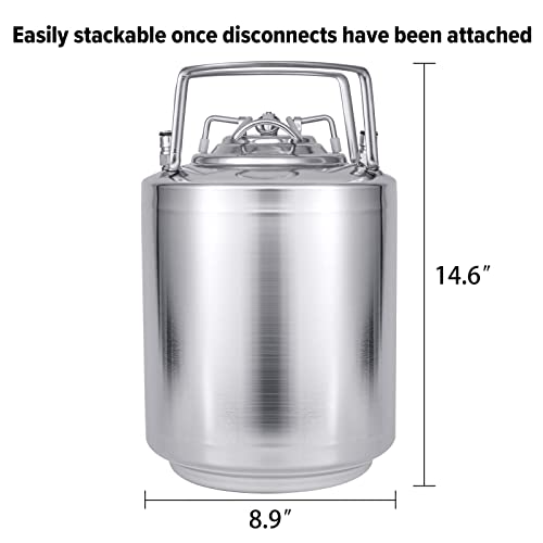 2.6 Gallon Stainless Steel Mini Ball Lock Keg