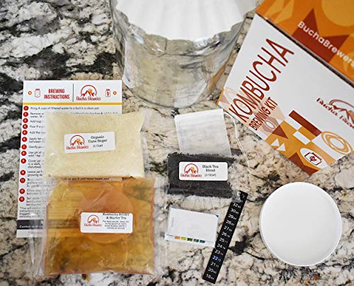 Deluxe Kombucha Starter Kit with SCOBY and Bottles