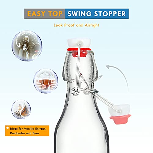 8oz Glass Swing Top Bottles - 9 Pack
