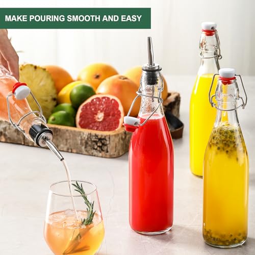 8 Pack 16 Oz Flip Top Glass Bottles