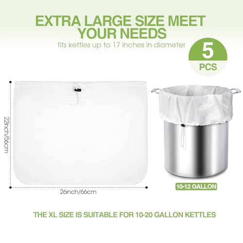 Chumia 5 Pack Extra Large Reusable Brew Bags