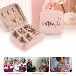 Personalized Travel Jewelry Box with Name & Heart