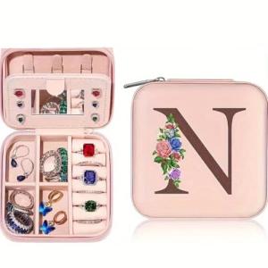 Floral Personalized Travel Jewelry Box