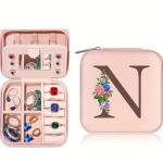 Floral Personalized Travel Jewelry Box