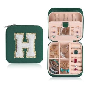 Personalized Jewelry Travel Case for Women, Letter H
