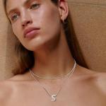 Personalized Silver Bubble Letter Initial Necklace