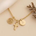 Personalized Cross Necklace for Granddaughter Athlete