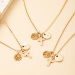 Personalized Cross Necklace for Granddaughter Athlete