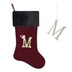 Personalized Burgundy Velvet Christmas Stocking
