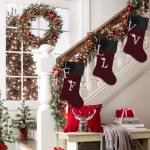 Personalized Burgundy Velvet Christmas Stocking