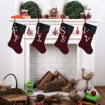 Personalized Burgundy Velvet Christmas Stocking