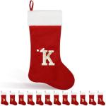 Personalized Red Velvet Monogram Christmas Stocking