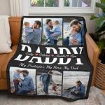 Personalized Photo Blanket Gift for Dad