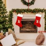 Personalized Red Velvet Monogram Christmas Stocking