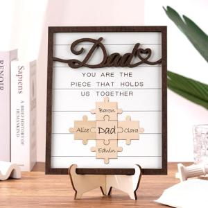 Personalized Dad Puzzle Piece Wall Art