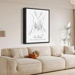 Custom Family Holding Hands Canvas for Mom