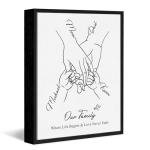 Custom Family Holding Hands Canvas for Mom