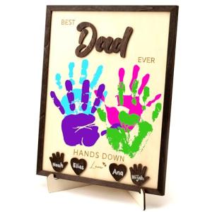 Best Dad Ever Handprint Frame Gift