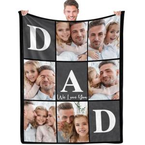 Custom Photo Blanket for Dad and Grandpa
