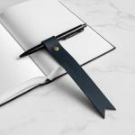Personalized Leather Bookmark with Pen Holder