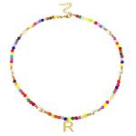 Personalized Beaded Initial Necklace with Pearls