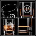 Personalized Monogrammed Whiskey Glasses for Men