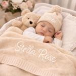 Custom Organic Baby Blanket with Personalized Name