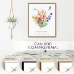 Custom Birth Month Flower Canvas Art for Mom