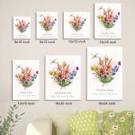 Custom Birth Month Flower Canvas Art for Mom