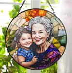 Personalized Grandma Stained Glass Sun Catcher Ornament