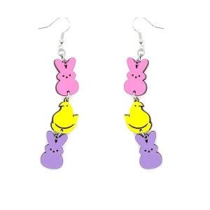 Personalized Bunny & Chick Easter Earrings for Women