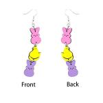 Personalized Bunny & Chick Easter Earrings for Women