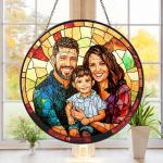 Custom Family Stained Glass Sun Catcher Ornament