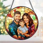 Custom Family Stained Glass Sun Catcher Ornament