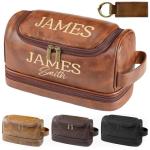 Personalized Leather Toiletry Bag for Men