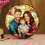 Custom Family Stained Glass Sun Catcher Ornament