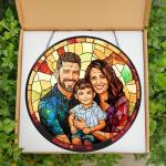 Custom Family Stained Glass Sun Catcher Ornament
